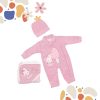⁦طقم مواليد 3 قطع مع كوفرتة مطرزة(Kitty with Heart)⁩ - الصورة ⁦3⁩