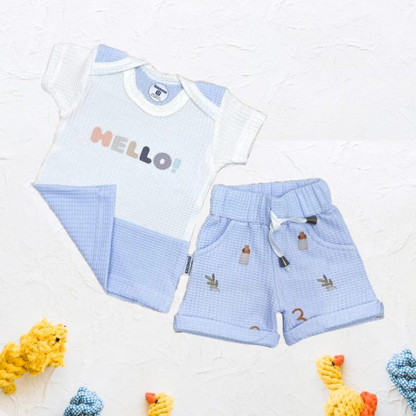 ⁦طقم تيشرت وشورت Cozy Hello⁩ - الصورة ⁦3⁩