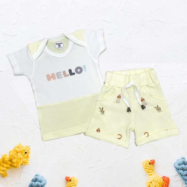 ⁦طقم تيشرت وشورت Cozy Hello⁩ - الصورة ⁦2⁩